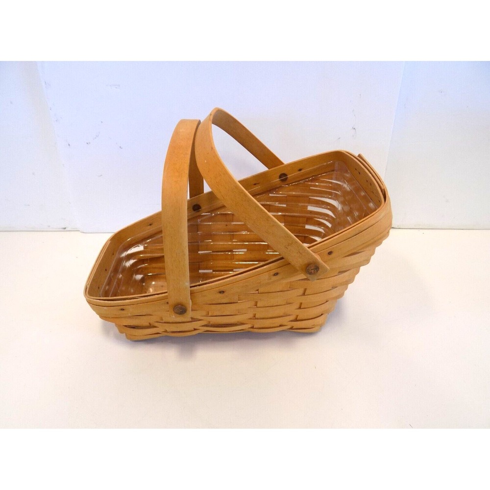 Medium Vegetable Sleigh Basket Double Handle w/ Protector 1998 Longaberger